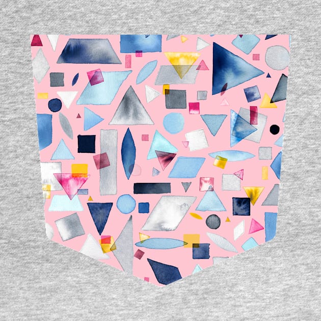 Pocket - Geometric Pieces Pink by ninoladesign